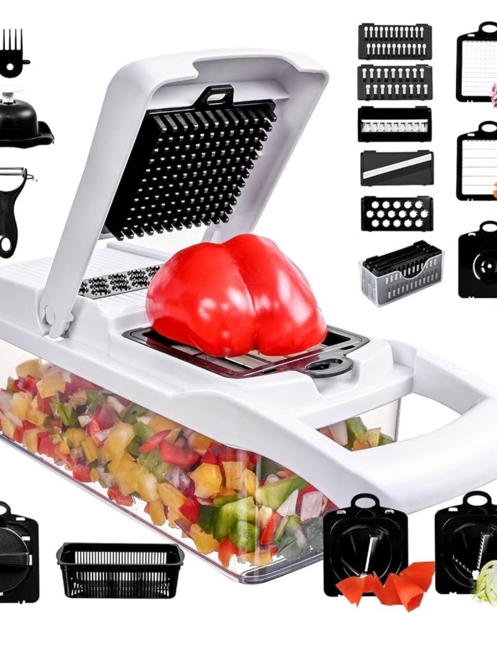 Multi-Function Vegetable Chopper & Dicer - White